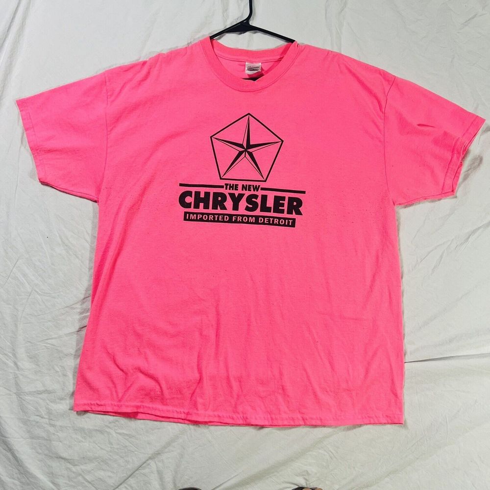 Men's Chrysler Detroit This Is What We Do Motor City Hot Pink T-Shirt 2X Xxl